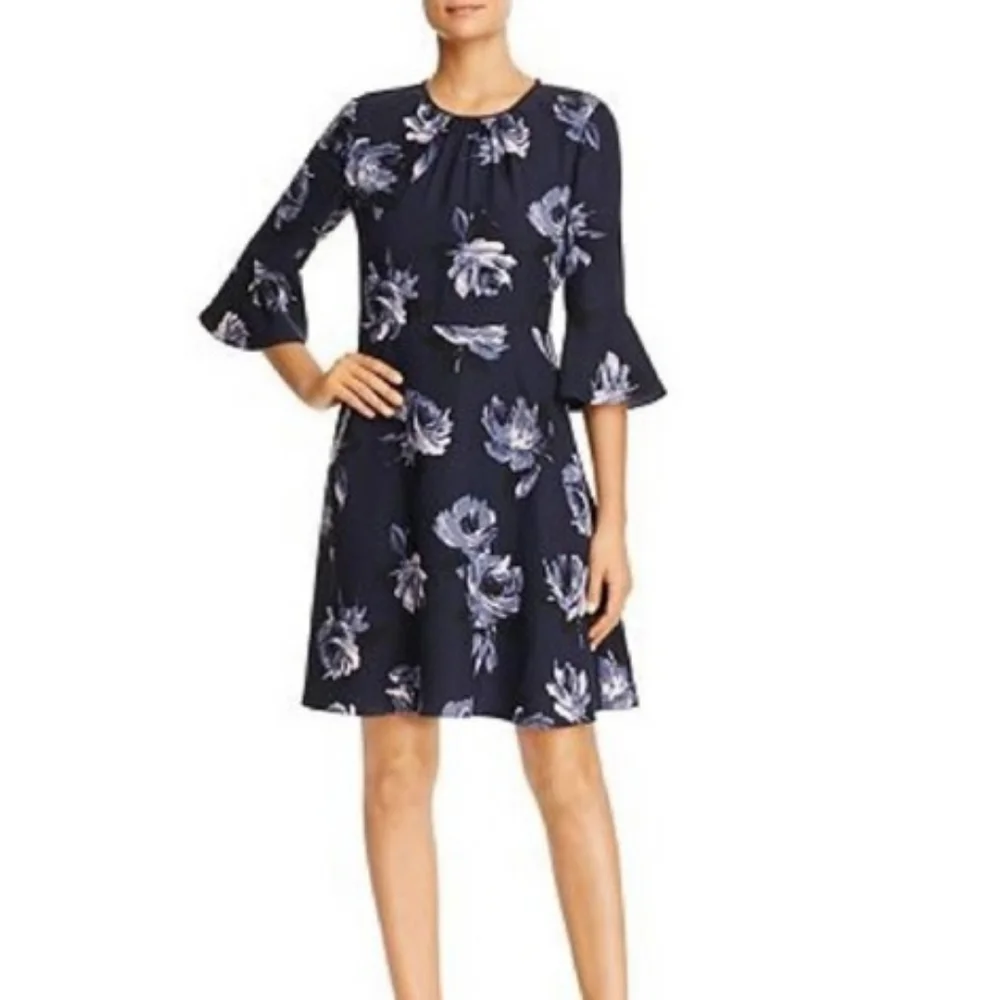 Kate Spade Night Rose Crepe Dress